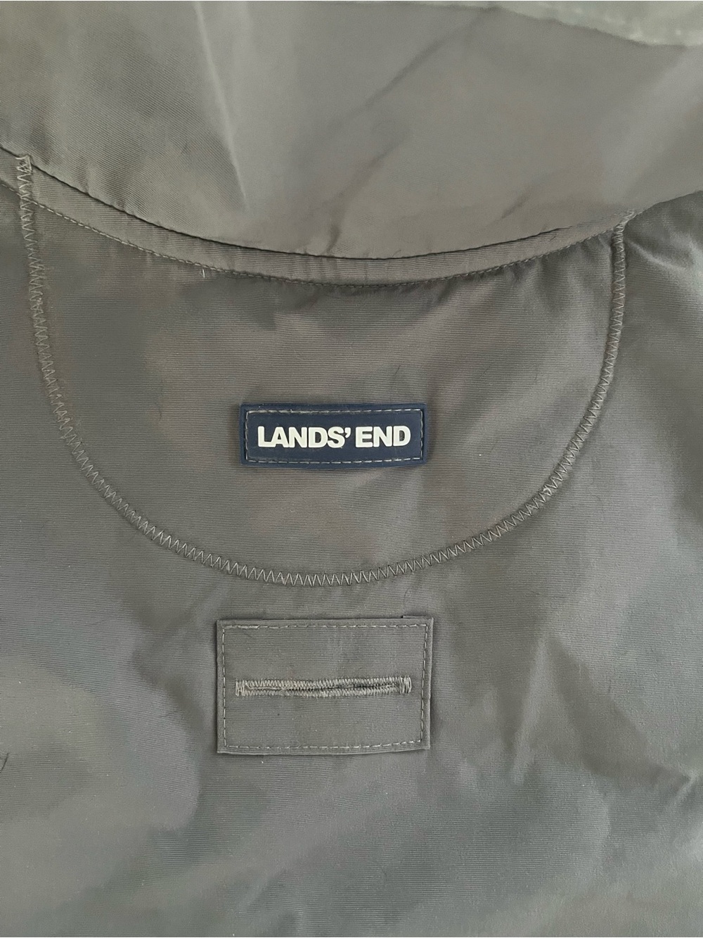 Lands' End Charcoal Gray Dog Jacket with Logo Patch - Picture 2 of 5